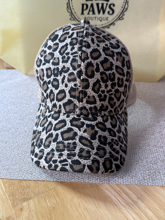 Cheetah print baseball cap